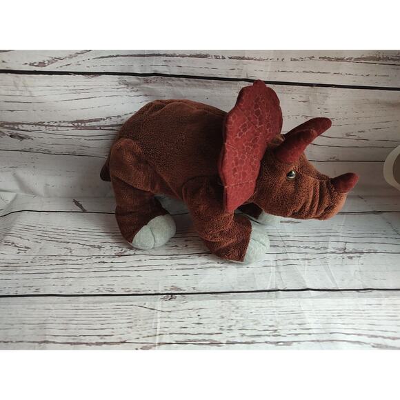 Kohls Cares Triceratops Dinosaur 14inch Plush Brown Stuffed Animal - Picture 1 of 7